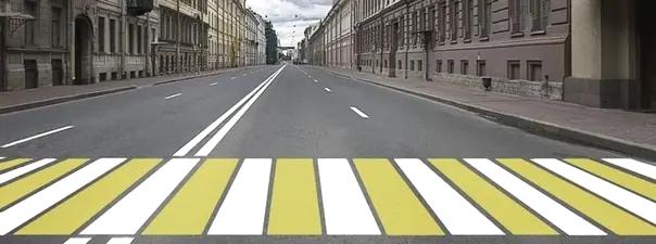 Билет №13, вопрос №5: Какой пешеходный переход обозначает данная разметка?