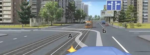 Билет №8, вопрос №8: По какой траектории Вам разрешается выполнить поворот налево?