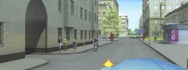 Билет №21, вопрос №8: При повороте налево для въезда во двор Вы обязаны уступить дорогу: