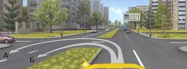 Билет №1, вопрос №9: По какой траектории Вам разрешено выполнить разворот на маломестном автобусе?