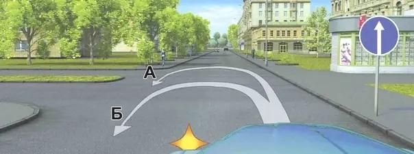 Билет №27, вопрос №9: По какой траектории Вам разрешается выполнить разворот?