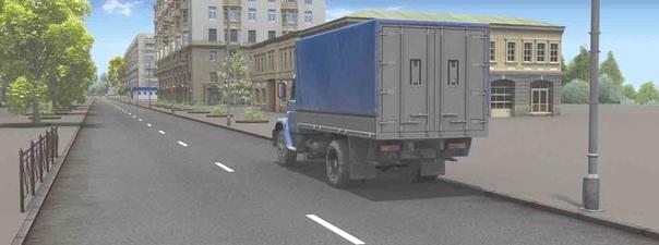 Билет №9, вопрос №12: Запрещена ли водителю грузового автомобиля остановка в этом месте?