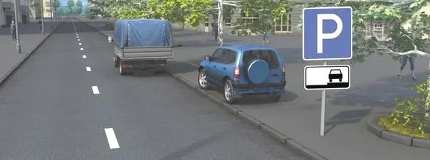 Билет №22, вопрос №12: Разрешено ли водителю грузового автомобиля остановиться в этом месте?
