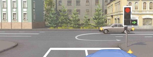 Билет №11, вопрос №13: Обязаны ли Вы при повороте направо уступить дорогу автомобилю, выполняющему разворот?