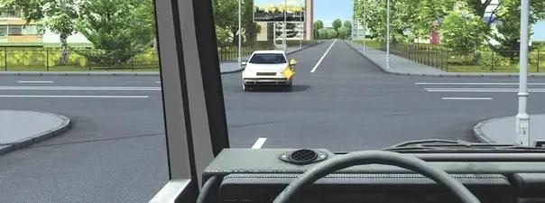 Билет №23, вопрос №14: Вы намерены проехать перекресток в прямом направлении. В данной ситуации: