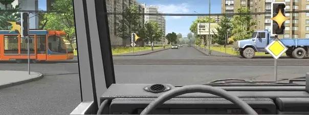 Билет №11, вопрос №15: Вы намерены продолжить движение прямо. При желтом мигающем сигнале светофора следует: