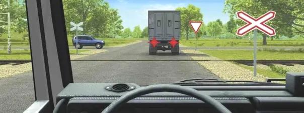 Билет №40, вопрос №16: Можно ли Вам въехать на железнодорожный переезд?