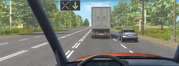 Билет №37, вопрос №5: Разрешается ли Вам перестроиться на полосу с реверсивным движением в данной ситуации?