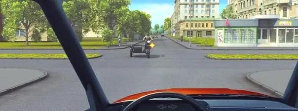 Билет №12, вопрос №7: Вы намерены повернуть налево на этом перекрёстке. В какой момент следует включить указатели левого поворота?