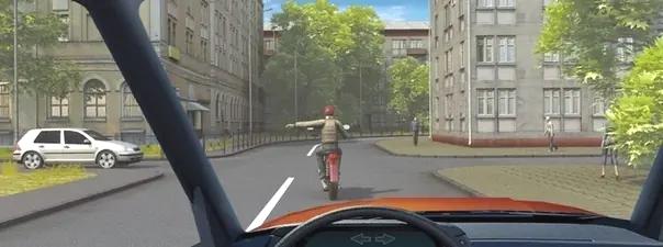 Билет №14, вопрос №7: Такой сигнал рукой, подаваемый водителем мотоцикла, информирует Вас: