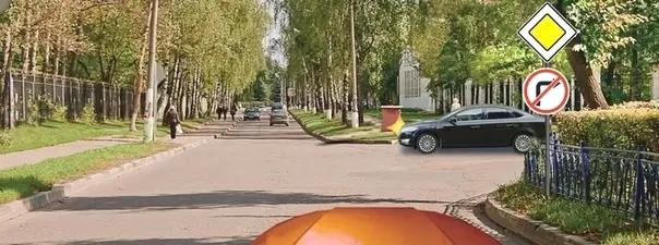 Билет №38, вопрос №7: Вы намерены остановиться сразу за перекрестком. В каком месте необходимо включить указатели правого поворота?