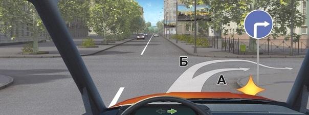 Билет №3, вопрос №8: Вам разрешено выполнить поворот направо: