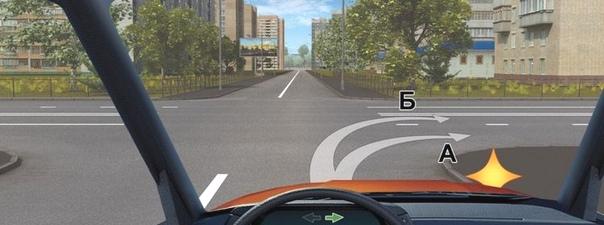 Билет №11, вопрос №8: По какой траектории Вам разрешено выполнить поворот направо?