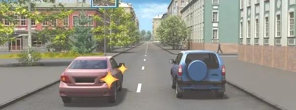 Билет №39, вопрос №8: Водитель автомобиля, выполняющий перестроение на правую полосу, в данной ситуации: