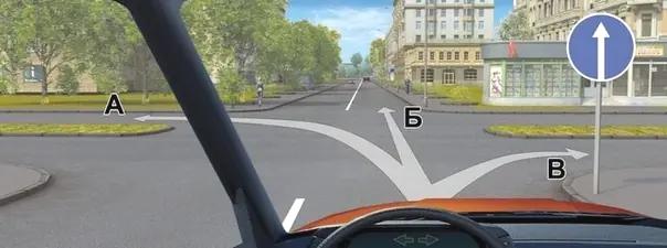 Билет №15, вопрос №2: Вам можно продолжить движение на перекрёстке: