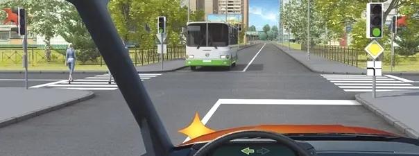 Билет №2, вопрос №13: Вы намерены повернуть налево. Кому Вы должны уступить дорогу?