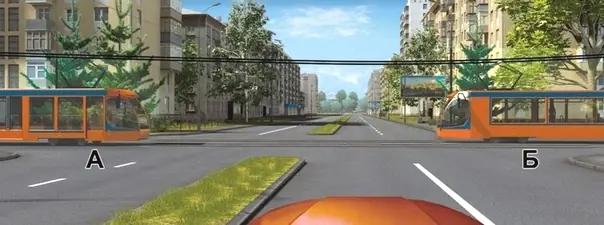 Билет №14, вопрос №14: Вы намерены проехать перекрёсток в прямом направлении. Кому Вы обязаны уступить дорогу?