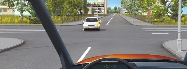 Билет №23, вопрос №14: Вы намерены проехать перекрёсток в прямом направлении. В данной ситуации: