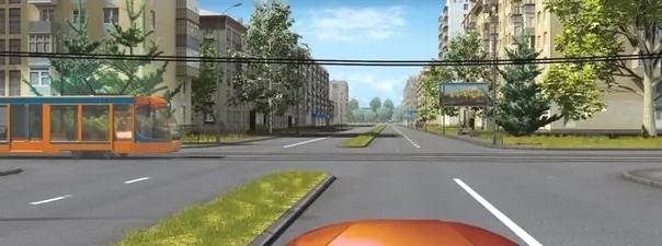 Билет №38, вопрос №14: При движении в каком направлении Вы обязаны уступить дорогу трамваю?