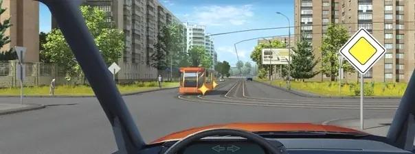 Билет №37, вопрос №15: Вы намерены продолжить движение прямо. Ваши действия: