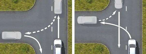 Билет №9, вопрос №19: Способ разворота с использованием прилегающей территории слева, обеспечивающий безопасность движения, показан: