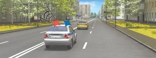 Билет №36, вопрос №6: Как следует поступить водителю легкового автомобиля при приближении автомобиля оперативной службы?