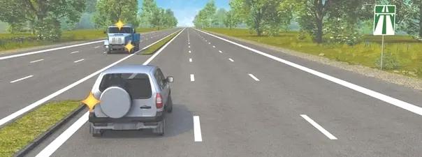 Билет №14, вопрос №16: Кто из водителей нарушает правила разворота на автомагистрали?