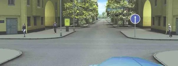 Билет №16, вопрос №2: В какой из дворов Вам можно въехать в данной ситуации?