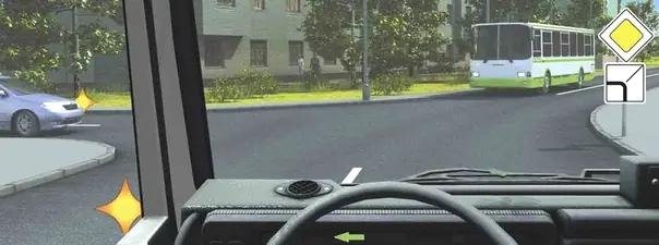 Билет №10, вопрос №15: Кому Вы должны уступить дорогу при повороте налево?