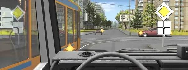 Билет №32, вопрос №15: Кому Вы обязаны уступить дорогу при движении прямо?